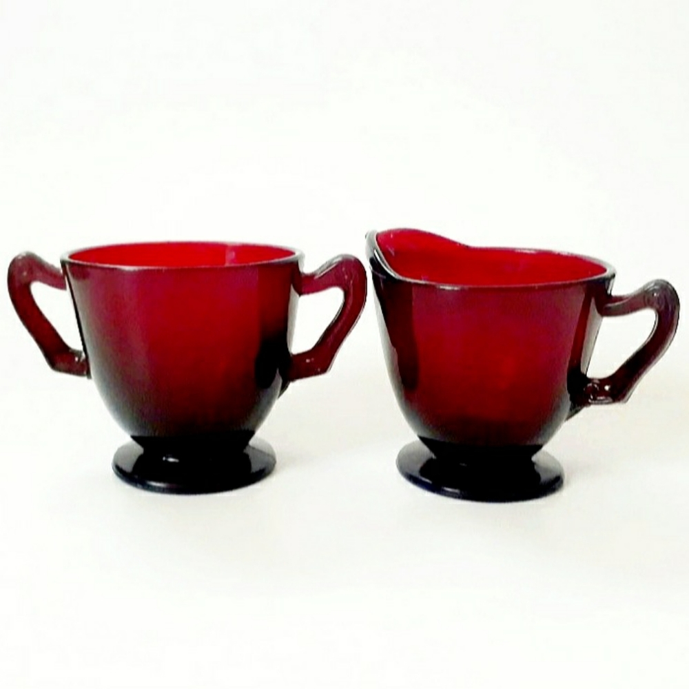 Vintage Anchor Hocking Creamer/Sugar Set